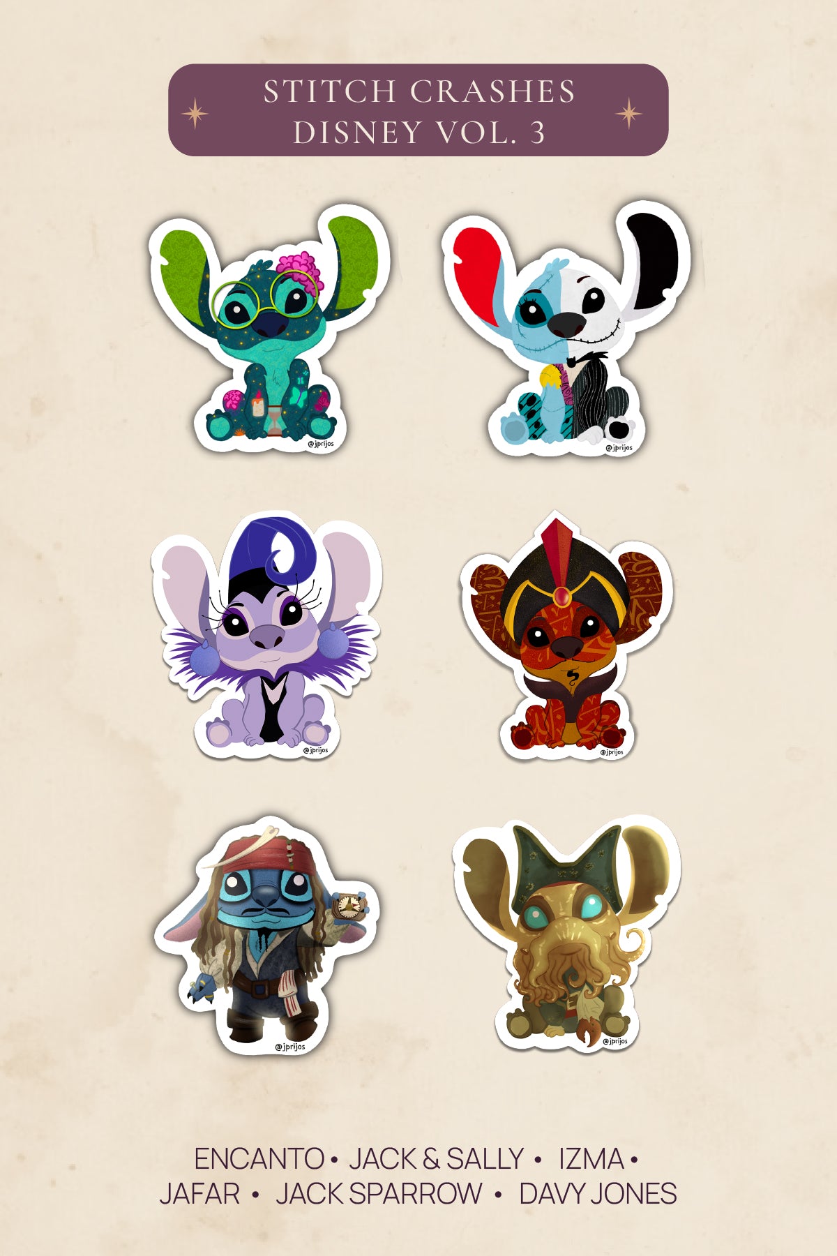 Stitch Crashes Disney Vol.3 — Waterproof Vinyl Sticker
