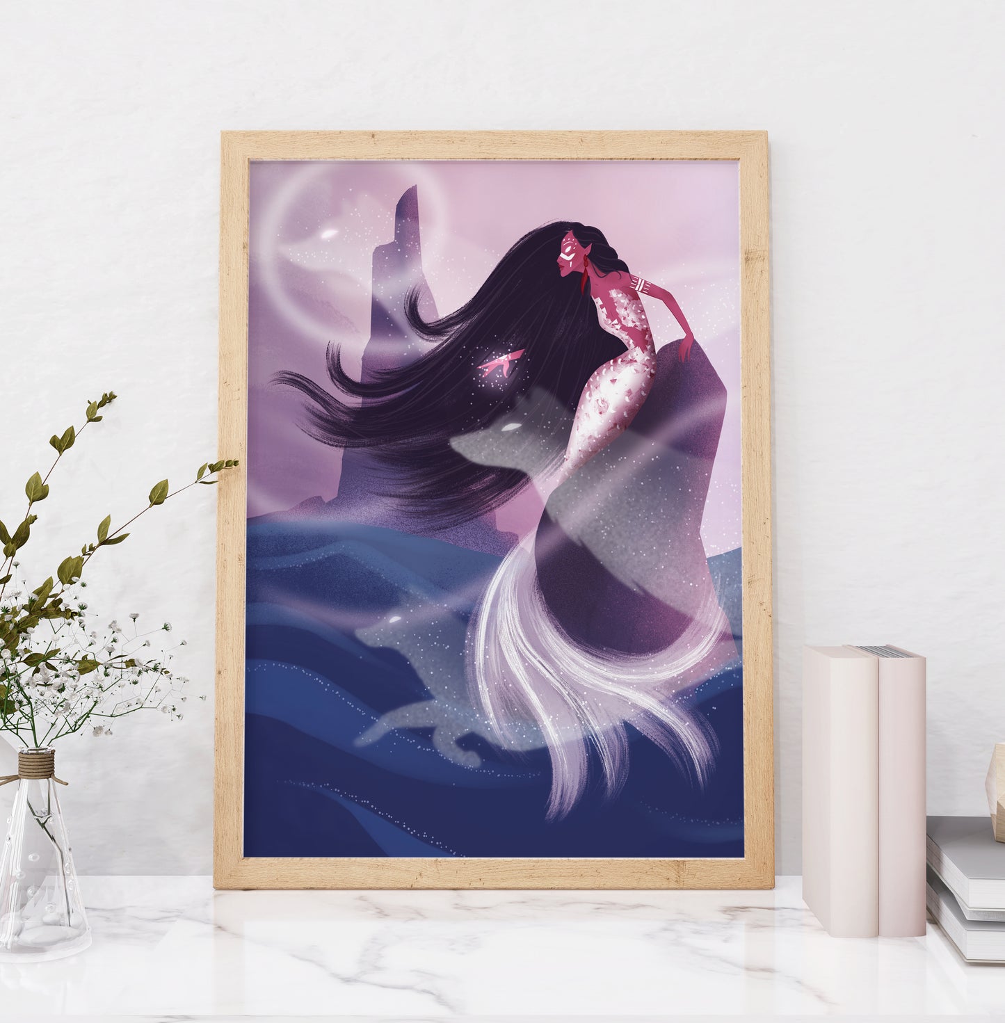 Elemental Wind - Fantasy Mermaid Art Print