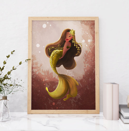 Gilded Muse — Fantasy Mermaid Art Print