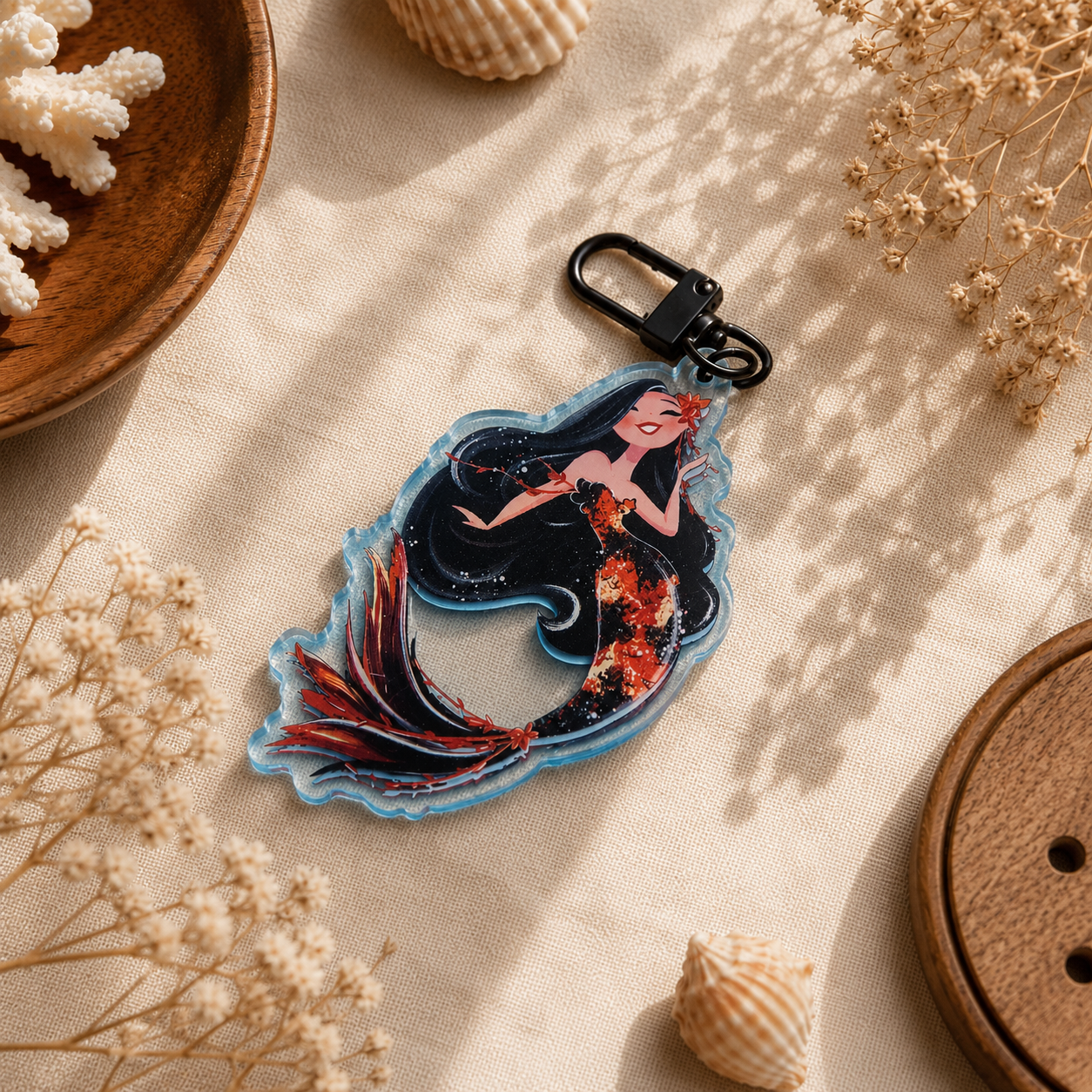 Koi Mermaid — Acrylic Keychain