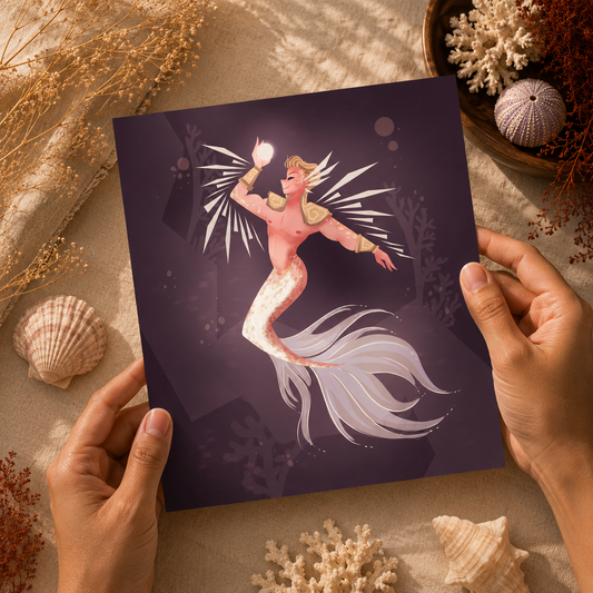 Calder the Tidekeeper — Fantasy Merman Print