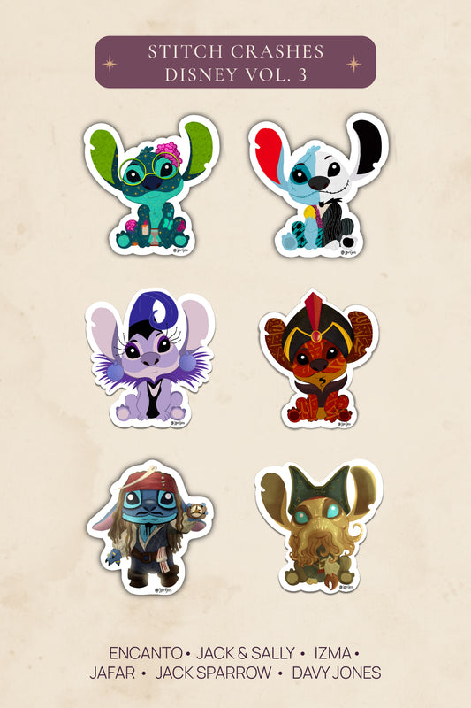 Stitch Crashes Disney Vol.3  — Waterproof Vinyl Sticker