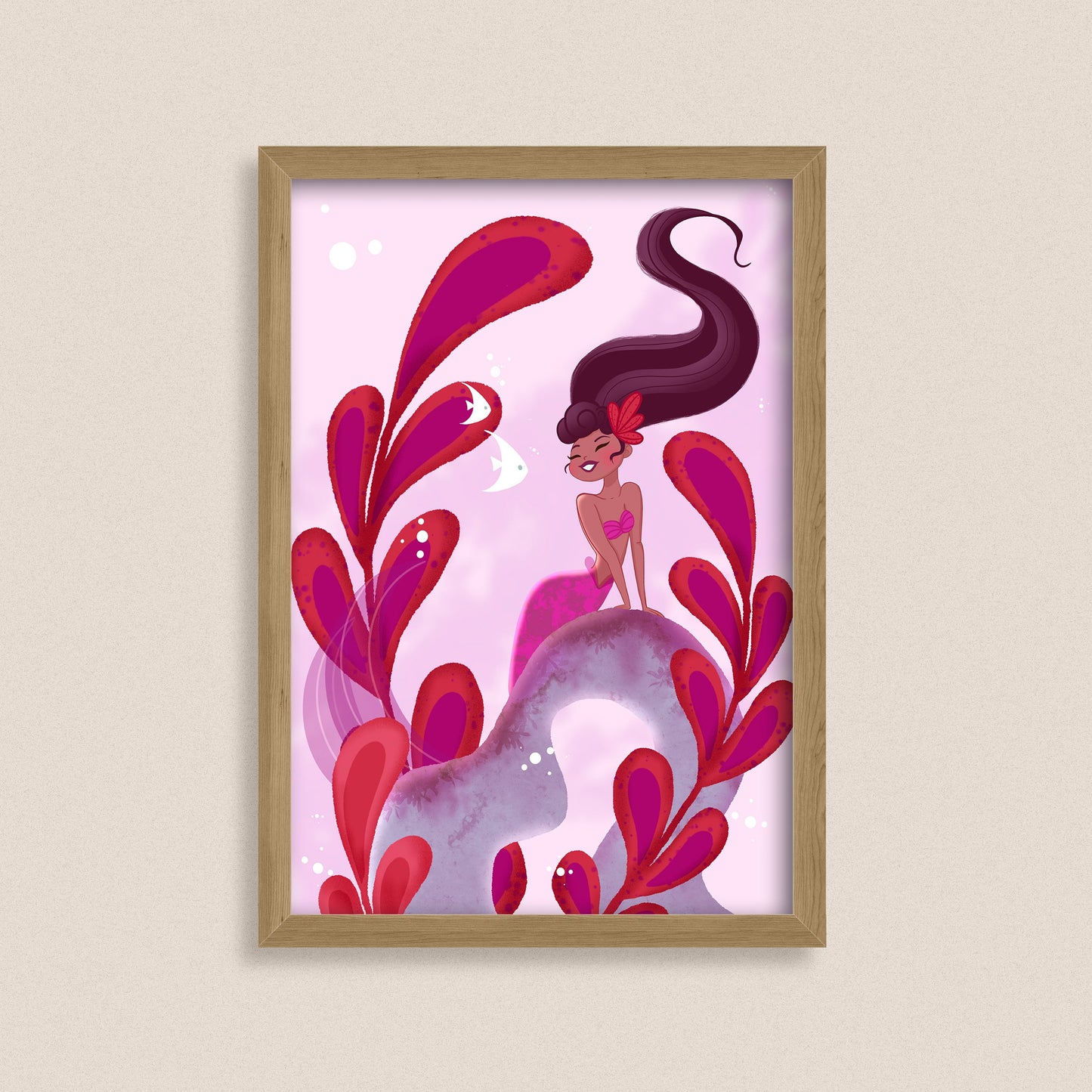 Crimson Reverie - Fantasy Mermaid Art Print