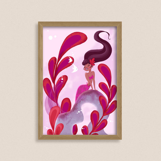 Crimson Reverie - Fantasy Mermaid Art Print