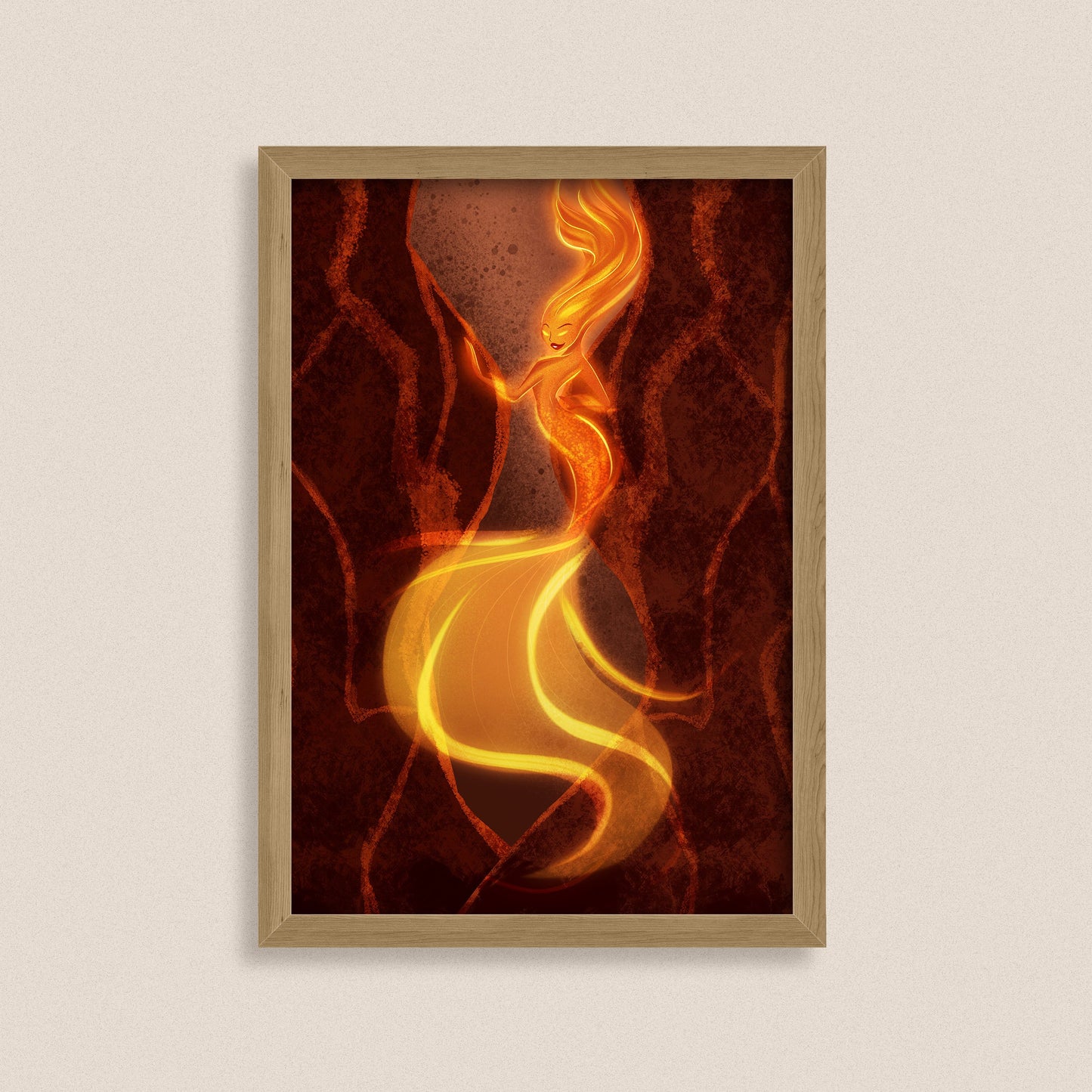 Elemental Fire - Fantasy Mermaid Art Print