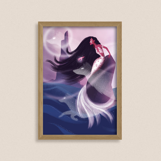 Elemental Wind - Fantasy Mermaid Art Print