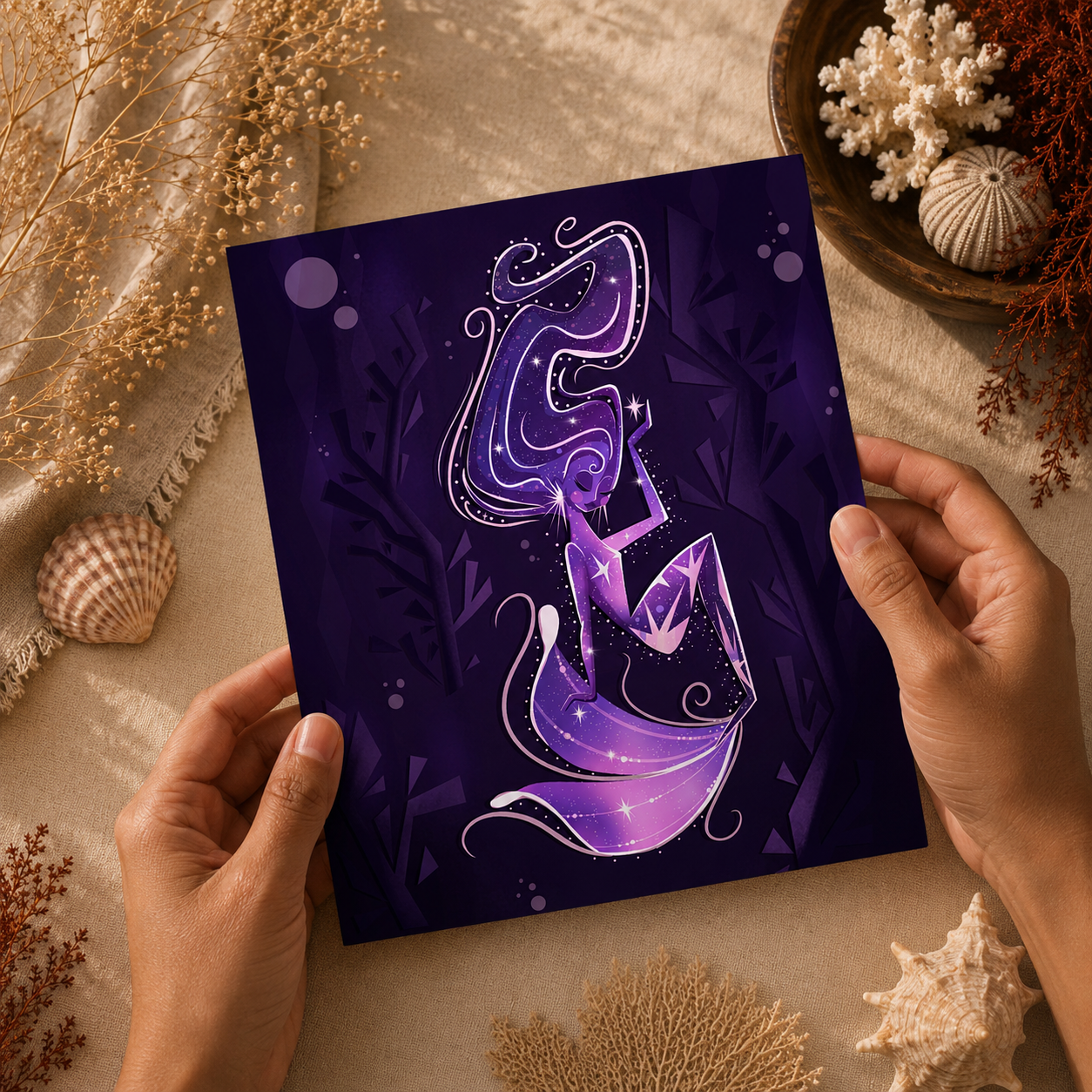Celestial Current — Fantasy Mermaid Art Print
