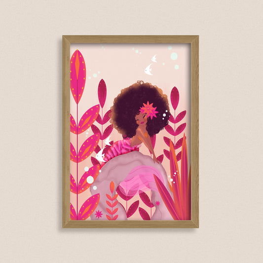 Hibiscus Majesty - Fantasy Mermaid Art Print