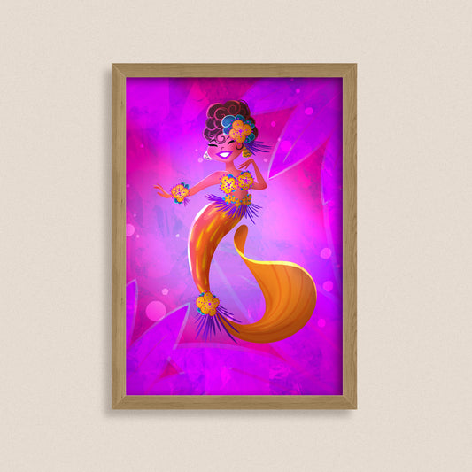 Sunset Rhythm - Fantasy Mermaid Art Print